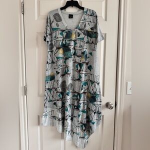 Inoah Art To Wear Grey Midi Dress